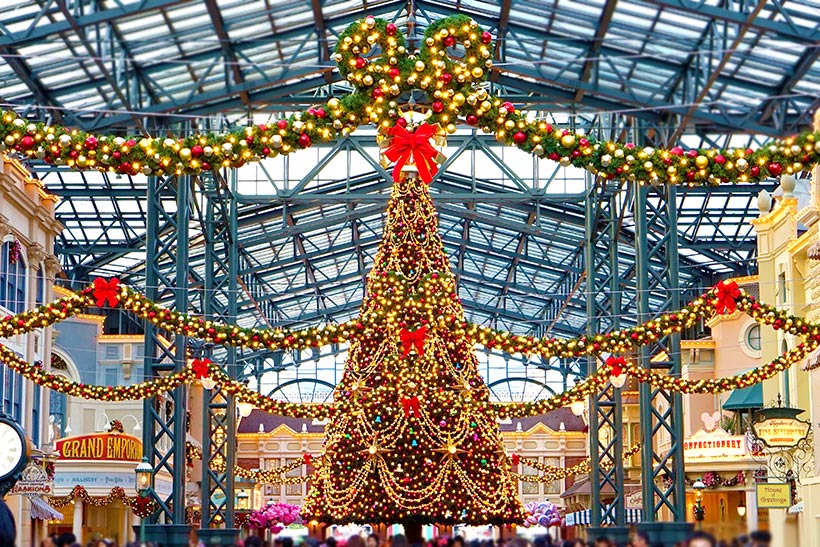 ディズニーランド_クリスマス_イルミネーション_ワールドバザール_クリスマスツリー